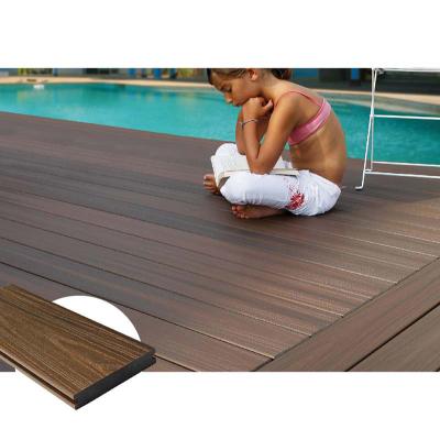 China Easy Installing 138x23mm Capped Composite Wood Decking Dark Teak for sale