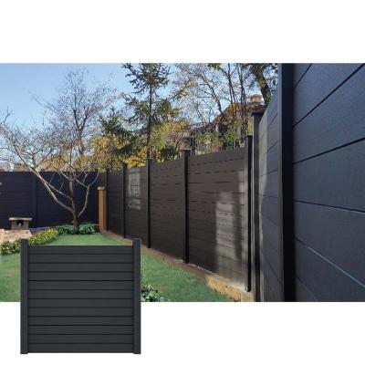 China Backyard 3D Wood Grain Composite Fence Boards Innocuous Anti UV for sale