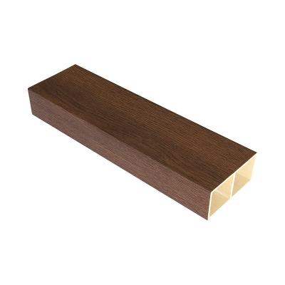 China Wood Grain Composite Hollow WPC Timber Tube 100x50mm For Restaurant for sale