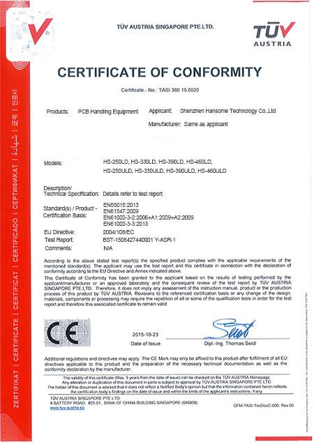 CE - Shenzhen Hansome Technology Co., Ltd.