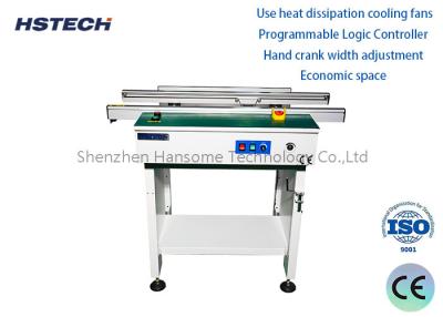 China Stainless Steel Hand Crank Width Adjustable PCB Transporting Conveyor for sale