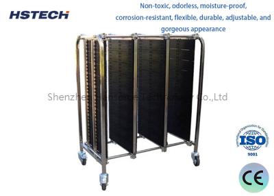 China Stainless Steel Structure PCB Handling Equipment Storage Turnover Car with 4 Adjustable Bezels for sale