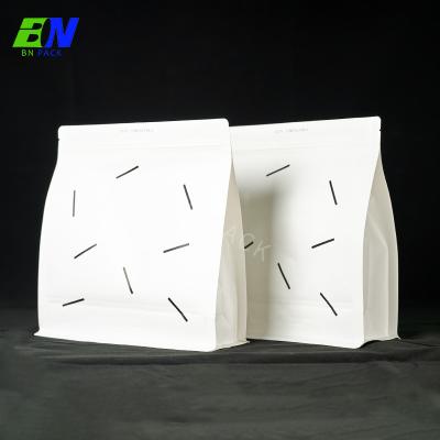 China 12oz Home Biodegradable Coffee Bag Flat Bottom Pouch Coffee Bag Box Bottom Pouch With Degrassing Valve for sale