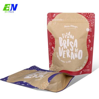 China Biodegrdable Food Packaging Bag PLA laminated Resealable Kraft Paper Bags for sale