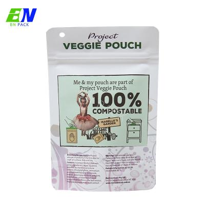 China Compostable bag in kraft paper materials 100% biodegradable stand bag for food for sale