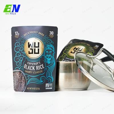China Black Rice Cooking Bag Stand Up Pouch Food Grade No Zipper Customized for sale