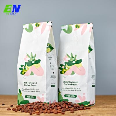 China Bolso de café lateral biodegradable amistoso del escudete del papel de Kraft del bolso de café de Eco con Tin Tie en venta