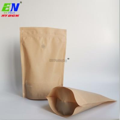 China Matte Kraft Paper Reusable Food Bags Stand Up Pouch Nut Plastic Packaging Bags for sale