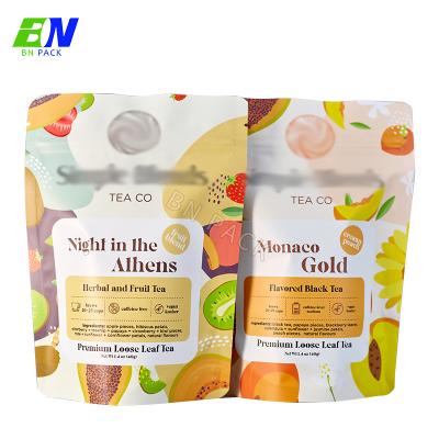 China Resealable Plastic Foils Tea Packaging Bag Recyclable With Zipper for sale