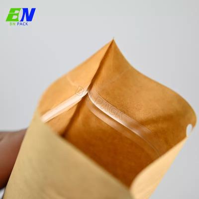 China Kraft Paper Home Compostable Stand Up Pouch For Coffee Beans Or Powder Food Packaging for sale