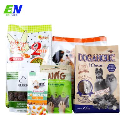 China Custom Design Flat Bottom Pouch Smell Proof Pet Food Packaging Bag for sale