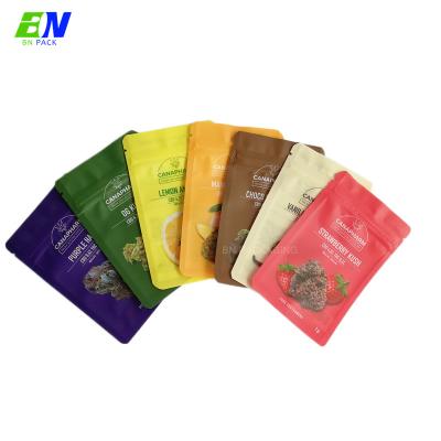 China Child Resistant & Tamper Evident 100% Recyclable Smell Proof Matte Mylar Marijuana Bag For Marijunana Packaging Weed Bag for sale