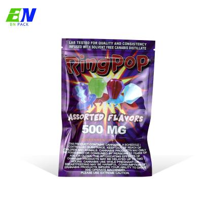 China 500mg Smell Proof Aluminum Foil Bags Holograhpic Mylar Bag For Weed CBD Packaging for sale