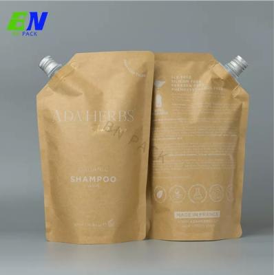 China Eco friendly Kraft Paper Nozzle Pouch for Coffee Drink Juice Liquid Jelly Milk for sale
