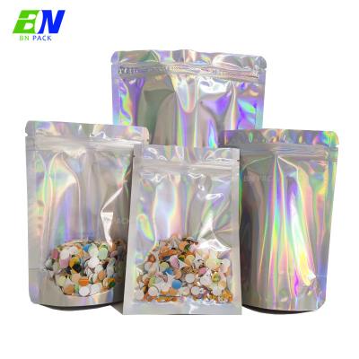 China Smell Proof Die Cut 3.5g Holographic Mylar Bag Custom Gummies Edible Candy Printed Bag for sale