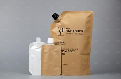 Китай Изготовленная на заказ напечатанная сумка refill кокосового масла мешка spout бумаги kraft recyclable продается