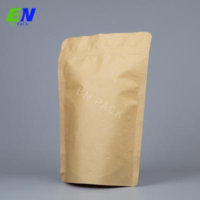 China Resealable Without Print Brwon Kraft Paper Stand Up Bags Te koop