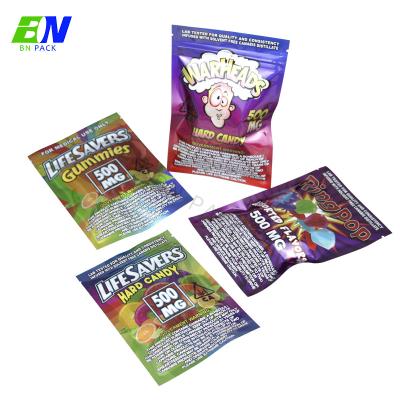 China 3.5g Heat Seal Holographic Mylar Bag Recyclable Weed Ziplock Bags for sale