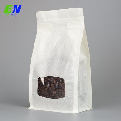 China Kraft Flat Bottom Coffee Bags With Zipper Customized Size Color for sale