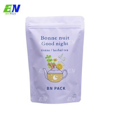 China Resealable Tea Packaging Bag SGS Smell Proof Tea Stand Up Pouch for sale
