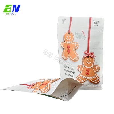 China Compostable White Kraft Paper Dry Fruit Packing Stand Up Zipper Bag for sale