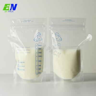 China Plastic High Temperature Resistant Breast Milk Bag With Normal Zipper For Liquid Milk Filling for sale