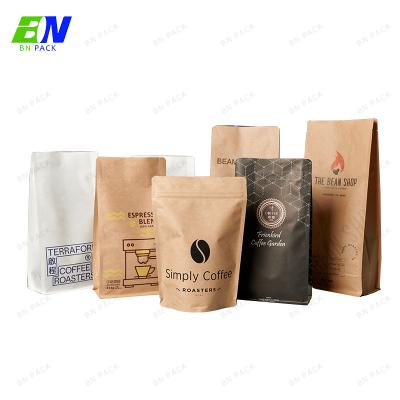 China Kraft Paper Food Packaging Pouch Coffee Bag Stand Up Packing Zipper Pouch Bags For Food for sale