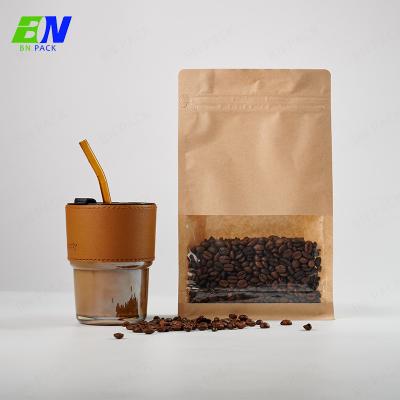 Chine Le café adapté aux besoins du client de papier d'emballage met en sac la poche de fond plat avec la fenêtre à vendre