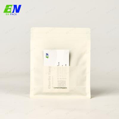 China 500g Recyclable PCR Plastic Coffee Bean Flat Bottom Pouch With Pocket Business Card for sale