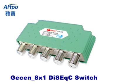 Китай Gecen 8 в 1 спутниковом переключателе Gd-81E DiSEqC на спутниковое вспомогательное оборудование 950 DVB - 2400MHz продается