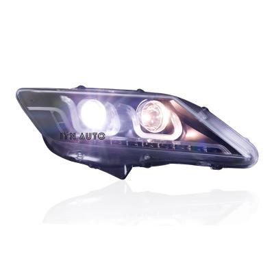 China DRL Double U Angel Eye Xenon Bright Led Headlights For Cars For Toyota Camry 2012-2014 for sale