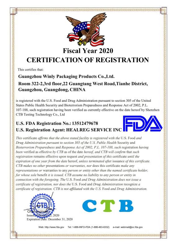 FDA - Guangzhou Winly Packaging Products Co., Ltd.