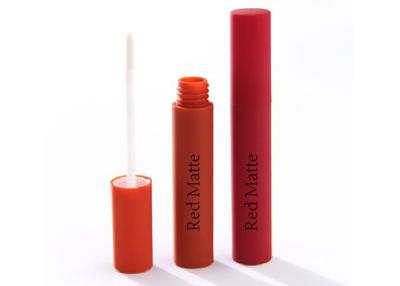 China Red Matte Color 5ml Empty Lip Gloss Containers Cylinder Shape Easy To Carry for sale
