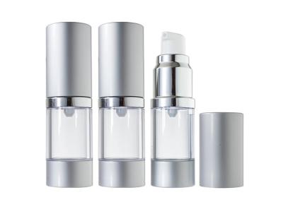 China Silver Color Airless Cosmetic Bottles Customized 15ml - 30ml Easy To Carry for sale