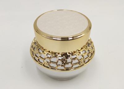 China 50ml High End Lotion Jars With Lids , Empty Face Cream Containers Gold Color for sale