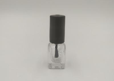 China 5ml 10ml Cosmetic Nail Polish Bottle Black Brush Cap With High Transparent Body for sale