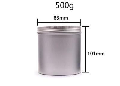 China Silver 500g Aluminum Empty Lotion Jars , Aluminium Cosmetic Containers Recyclable for sale