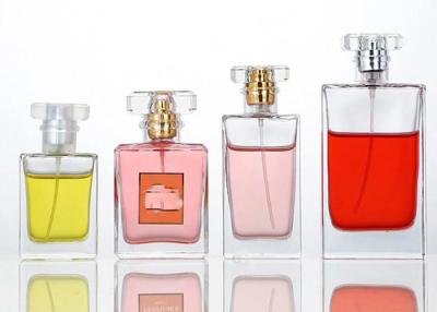 China Botella vacía púrpura de lujo del olor de la impresión de pantalla de seda de la botella de cristal del perfume en venta