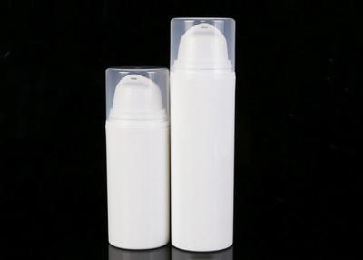 China Luxury 30ml Airless Cosmetic Bottles White Plastic Lotion Vacuum Bottle for sale