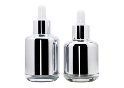 China Silver 30ml 50ml Glass Cosmetic Bottles For Person Care Products for sale