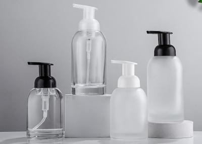 Chine bouteille cosmétique de pompe de mousse de savon en verre de 250ml 375ml recyclable à vendre