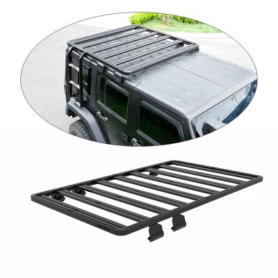 China Off Road Jeep Wrangler JK Accessories Aluminum Alloy Flat Platform Roof Rack in Black for sale