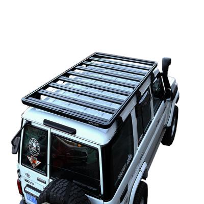 China Toyota LC76 Land Cruiser Flat Roof Rack with AL6063 SS304 Material and Gutter Mounts for sale