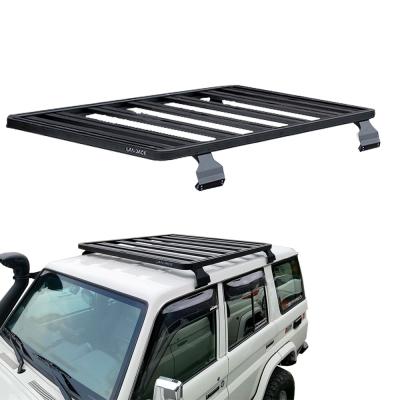 China Black Powder Coat Aluminium Alloy Universal Roof Rack with Mounting Gutter For Toyota LC79 for sale