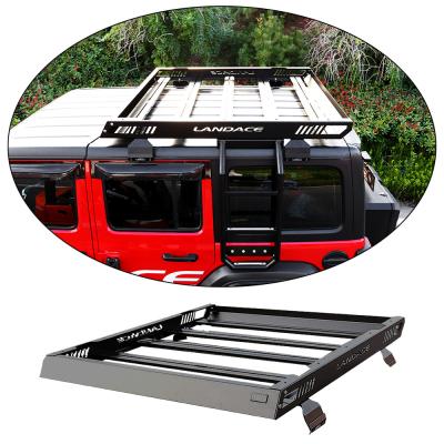 China Landace Car Roof Cargo Carrier Aluminium Roof Basket Rack With Side Ladder for sale