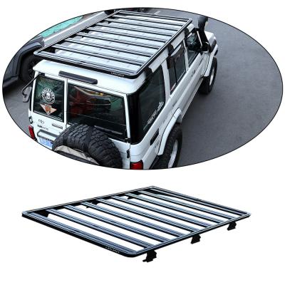 China LC76 Series Off Road Cargo Rack Aluminum Alloy Rain Gutter Mounting Roof Rail Rack for sale