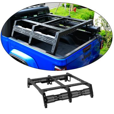China Roof Mount Pickup Truck Bed Rack for Off Road 4x4 Accessories Aluminium Cargo Roll Bar for sale