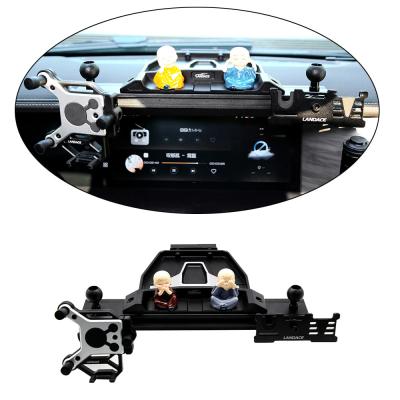 China Anodic Oxidated Surface Multifunction Car Phone Holder for Black Center Console Bracket for sale