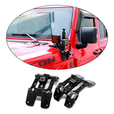 China Black Hard Anodizing A-Pillar Light Bar Cowl Mount and Go Pro Mount Bracket for Jeep JL for sale