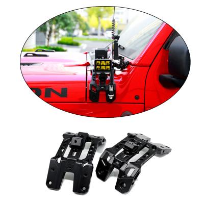 China Rust-Resistant Car Windshield Spot Light Mounting Brackets for Jeep JL Aluminum Alloy for sale